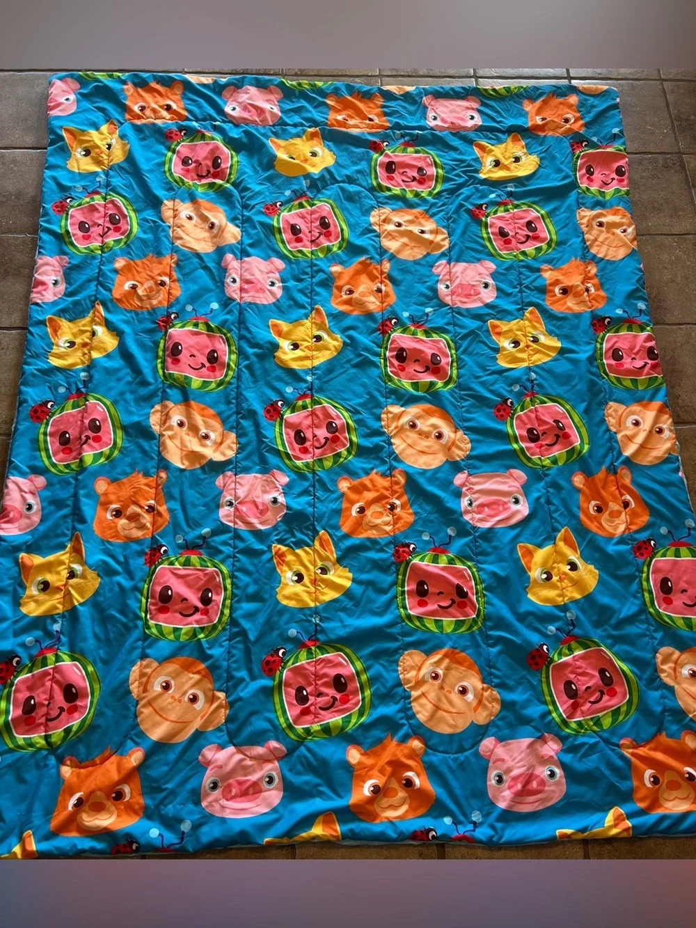 Moonbug Cocomelon Reversible Twin/Full Size Comforter. 64 X 86 Inch.
